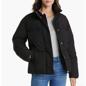 Sam Edelman Stand Collar Puffer Jacket Black Size XL